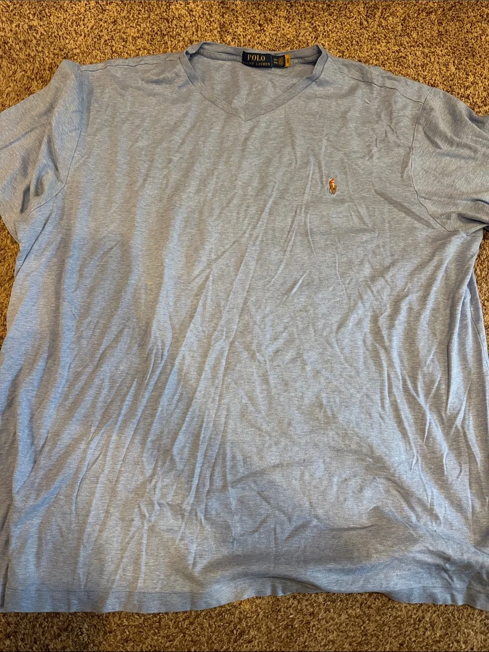 Polo by Ralph Lauren Light Blue V-Neck Short Sleeve Tee